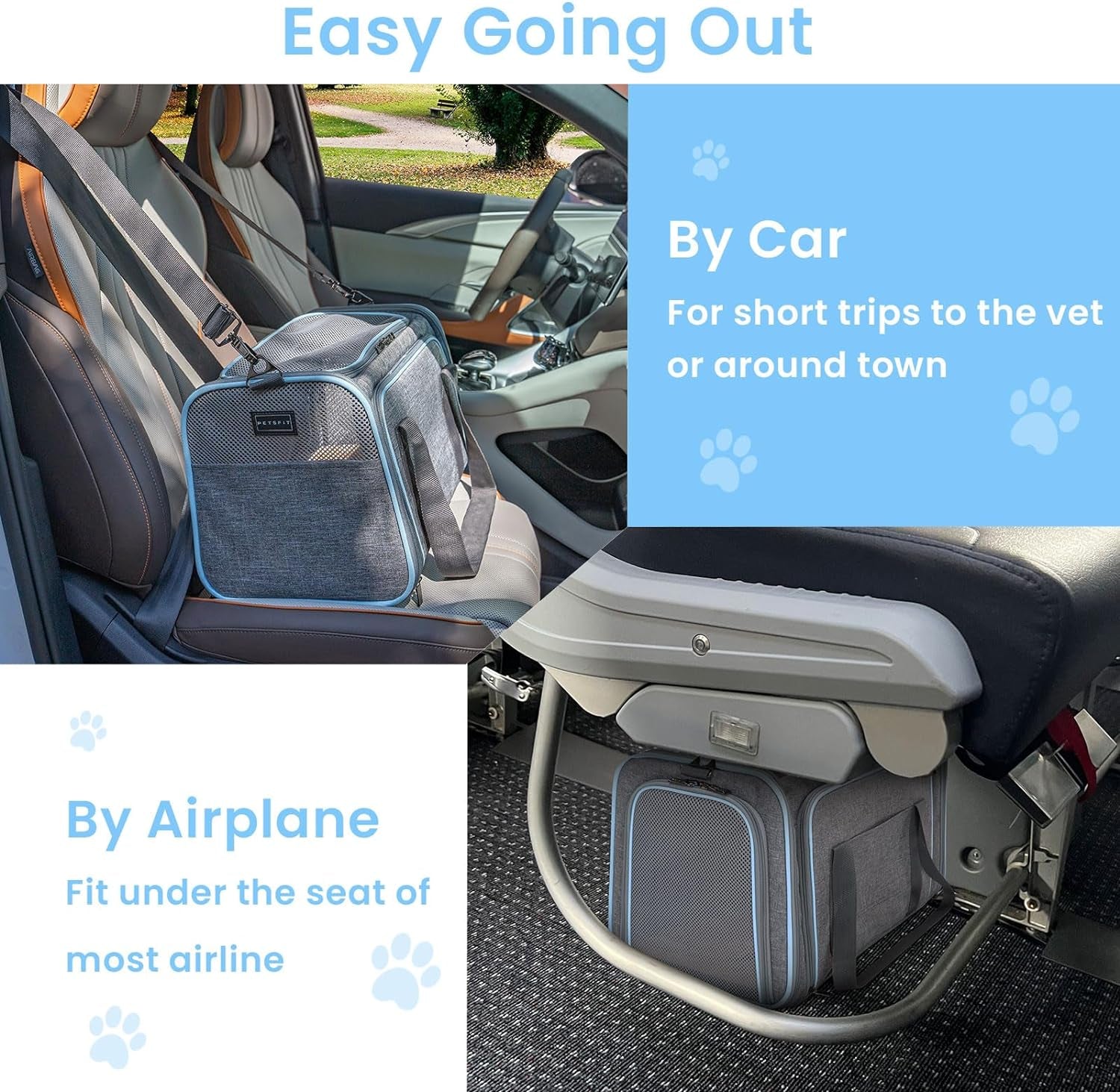 Compact & Expandable Soft-Sided Pet Carrier - Ideal for Small Pets